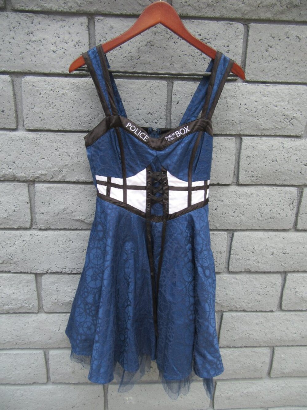 Brand New Doctor Who Hot Topic TARDIS Police Box Corset Cosplay Dress Size Small